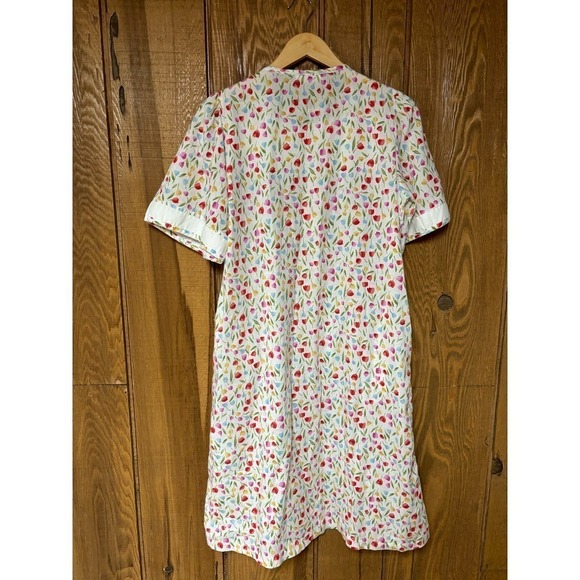 Vintage Fundamentals Tulip Floral Snap Front House Coat Nightgown Robe - Picture 7 of 7